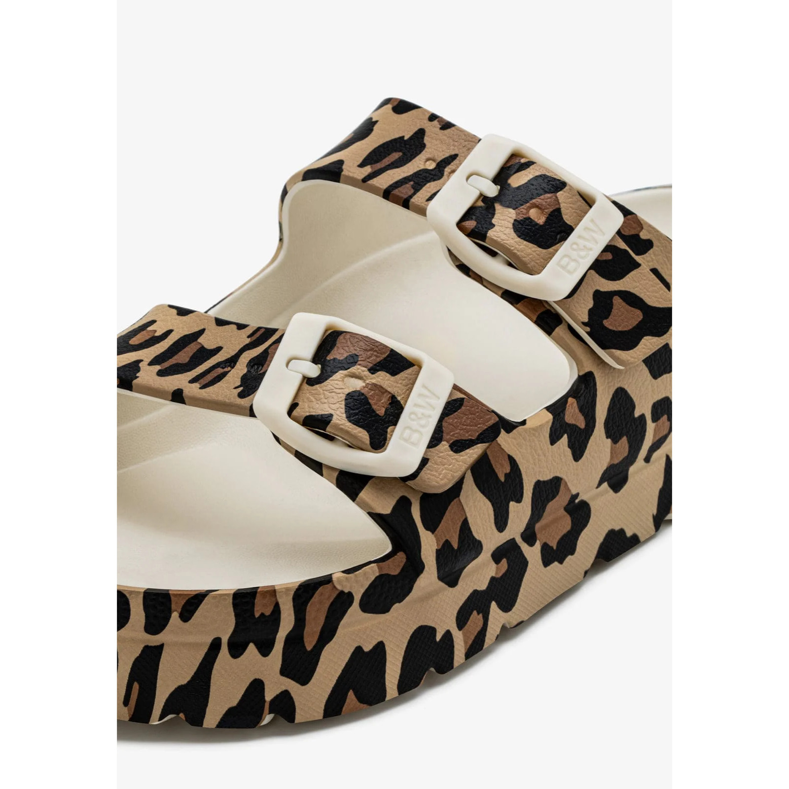 Sandali da bambina con stampa animalier biologica