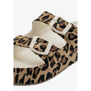 Sandali da bambina con stampa animalier biologica