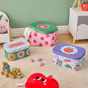 3 boîtes de rangement enfant Chacha L28/32,4/36,8cm