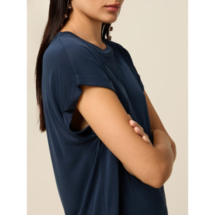 Oltre - Camiseta de punto jersey de mezcla de modal - Azul