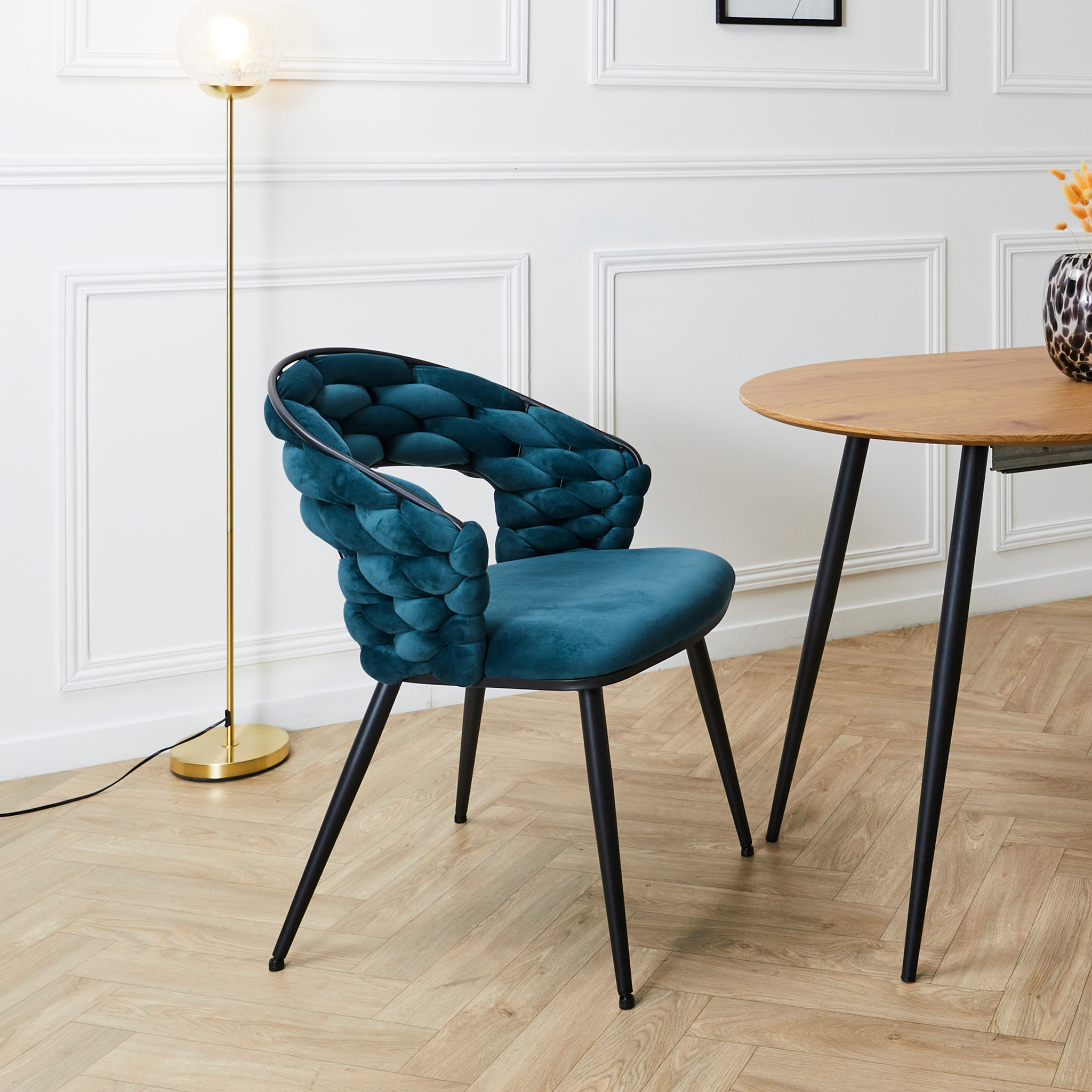 Chaise Sawyer Bleu Canard - Lot de 2