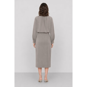 Kocca - Gonna midi da donna a vita alta con spacco e bottone Donna