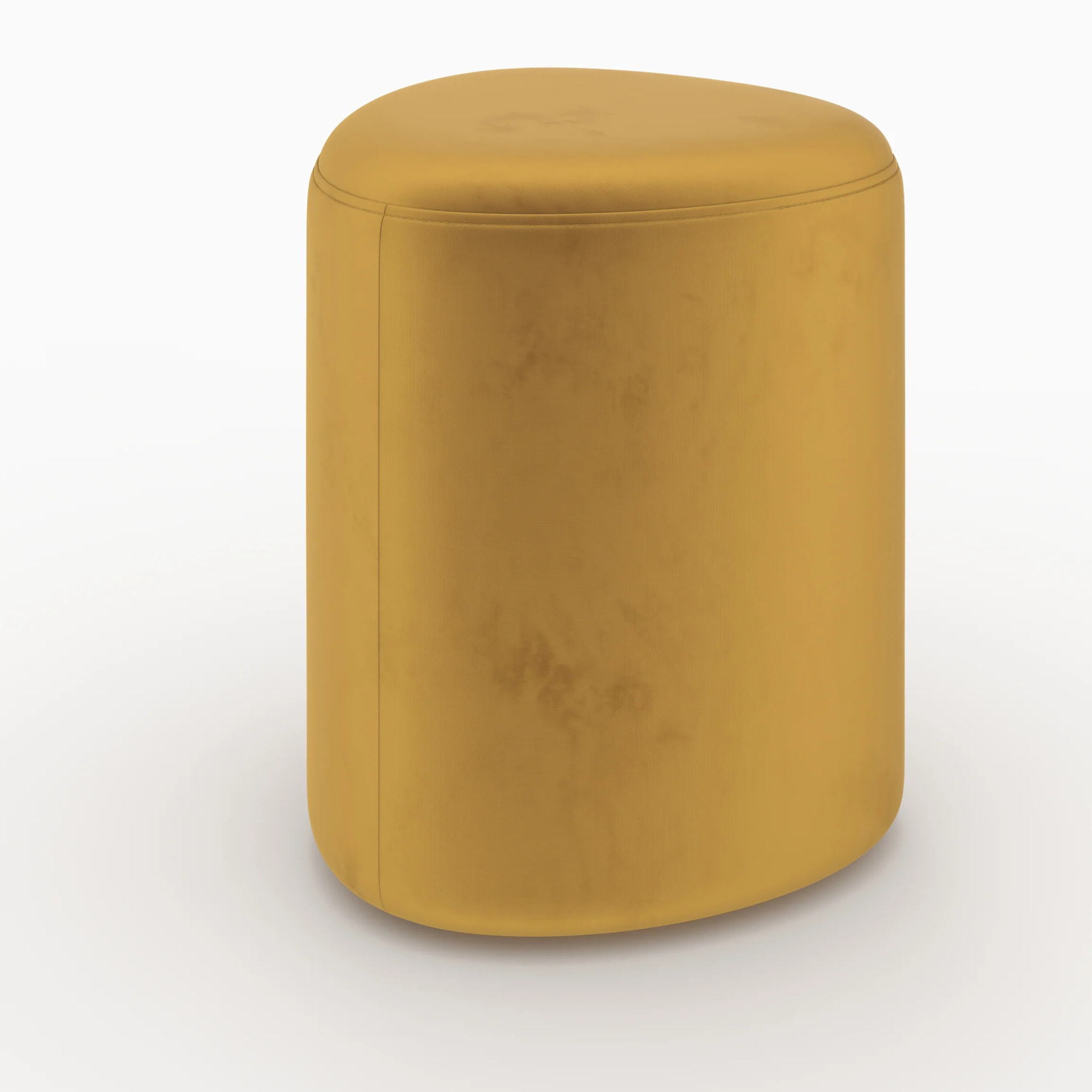 Pouf en velours jaune - Emmy