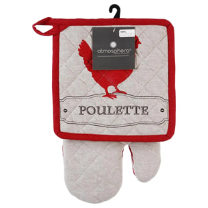 Gant et manique "Poule" - coton