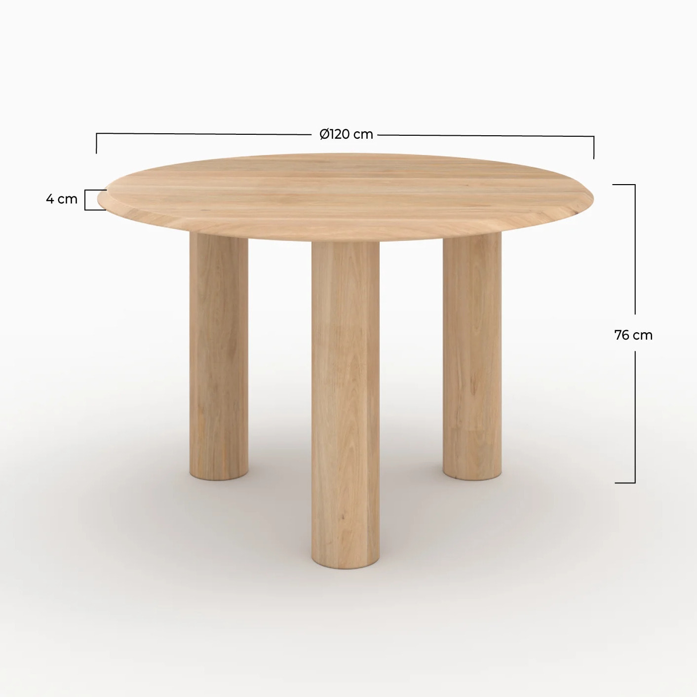 Table ronde en bois de manguier 4 personnes - Sacha