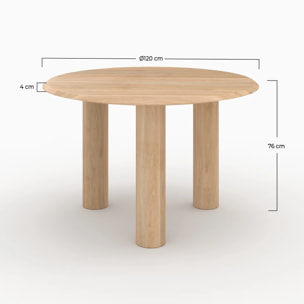 Table ronde en bois de manguier 4 personnes - Sacha
