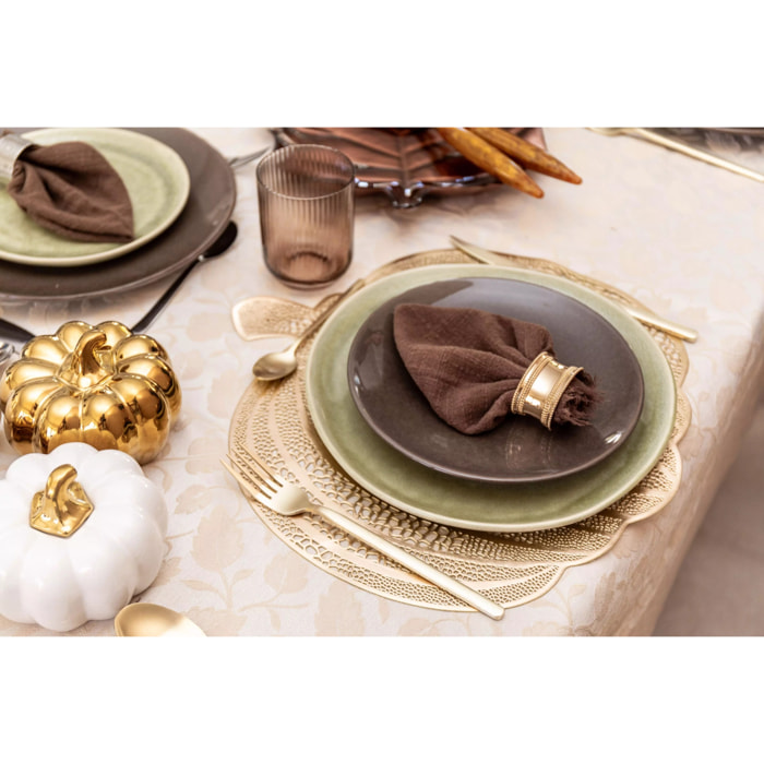 Lot de 6 Dessous d'assiette citrouille dorée