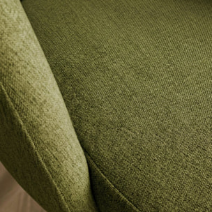 Chaise rembourrée Onna -tissu et bois-couleur vert 52 x 85 x 59 cm