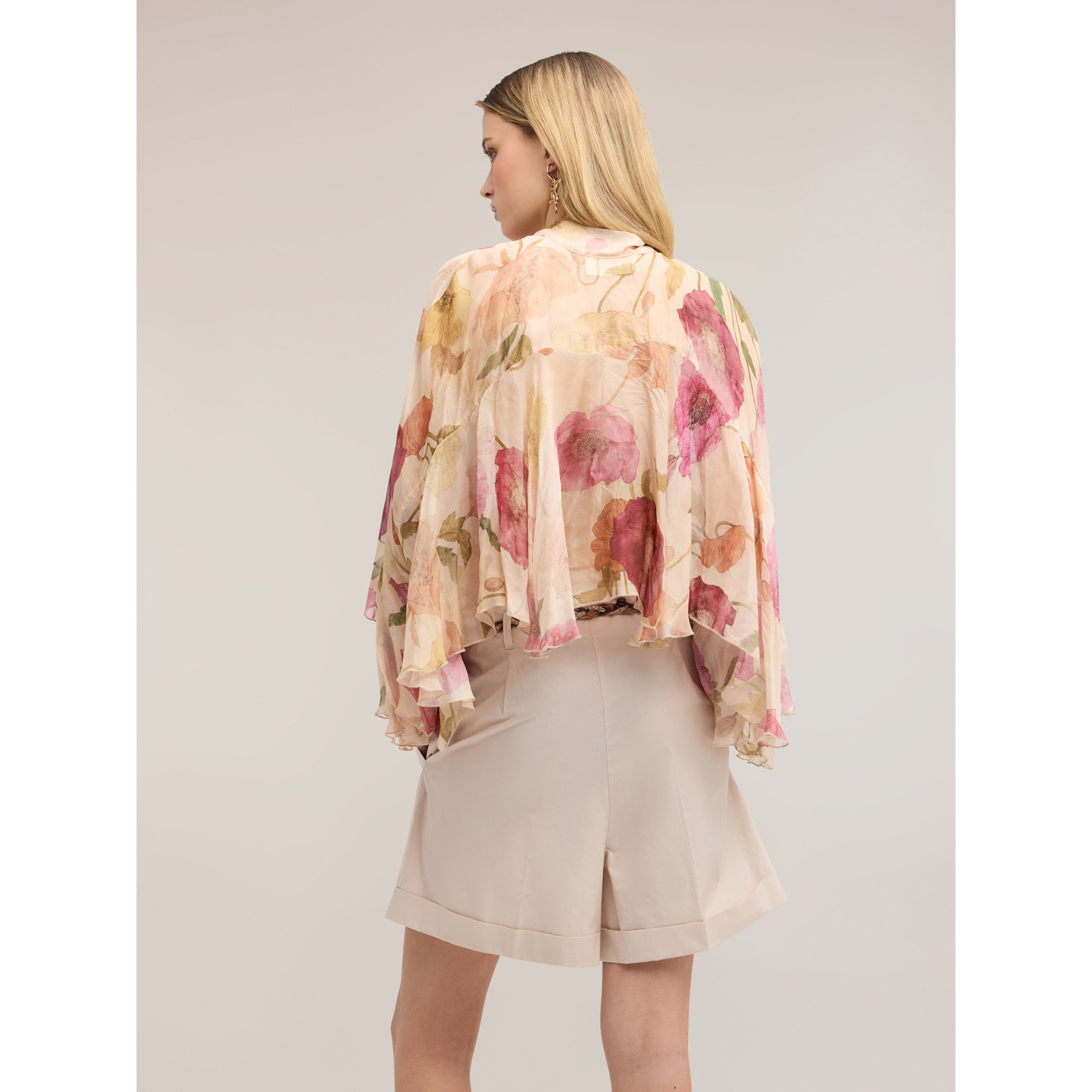 Motivi - Blusa de gasa mezcla de seda con estampado - Rosa