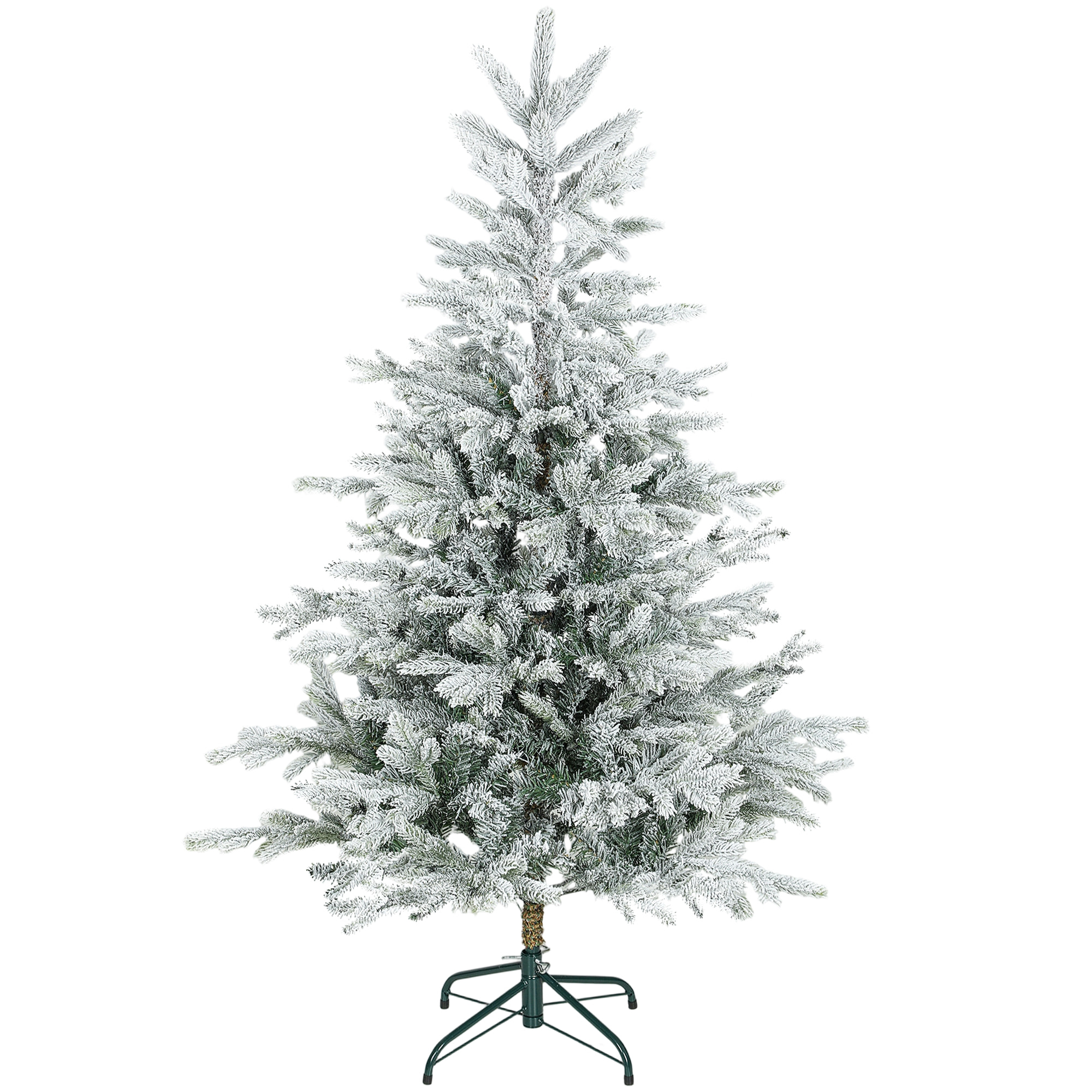 Árbol de Navidad Artificial 150 cm, Árbol de Navidad Nevado, Abeto Artificial con 828 Ramas Articuladas, Base Plegable, Fácil de Montar, Decoración para Hogar, Oficina, Fiestas