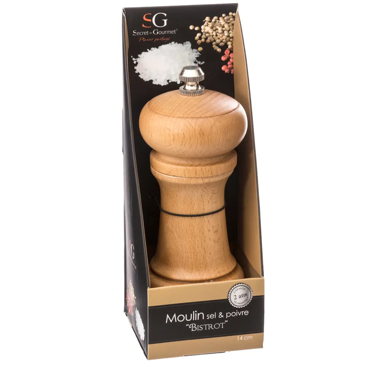 Moulin manuel 14,5cm bois naturel