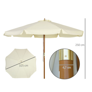 Parasol droit Ø3 m – Grand format – Bois de bambou