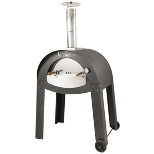 Vesuvio - forno a legna in acciaio inox con camera di cottura da 80x60 cm