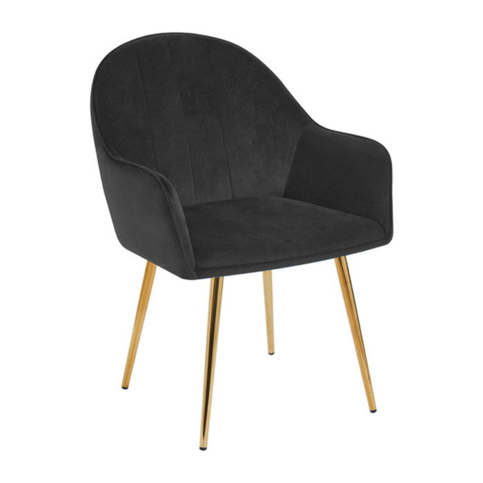 Set 2 poltrone in velluto con gambe oro, sedie imbottite design elegante e moderno, struttura in legno con schienale e seduta confortevoli, rivestimento effetto velluto morbido, ideali per soggiorno camera e ufficio, stile raffinato
