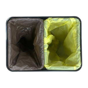 Well home - cubo de basura inteligente sin patas para reciclaje con apertura automática y contacto manual 15l+15l 35,5x26x60cm color blanco