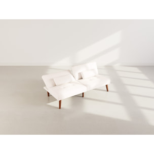 Philae - Canapé convertible clic-clac 2 places - en simili - Blanc