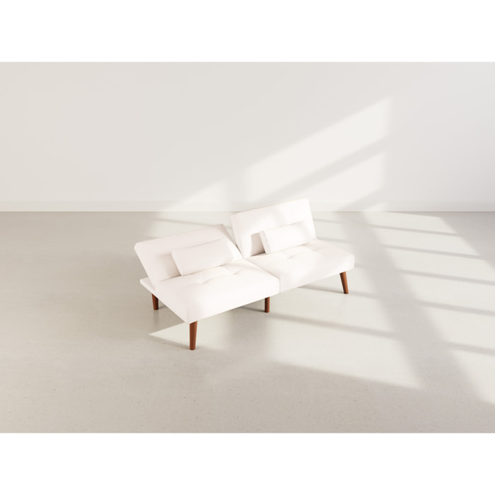 Philae - Canapé convertible clic-clac 2 places - en simili - Blanc