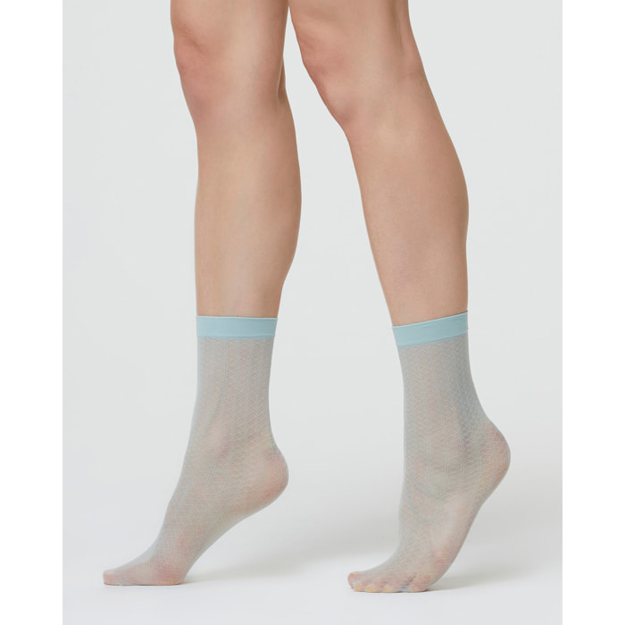 CALZINO VELATO NATALIE CON MICRO MOTIVI ROMBI