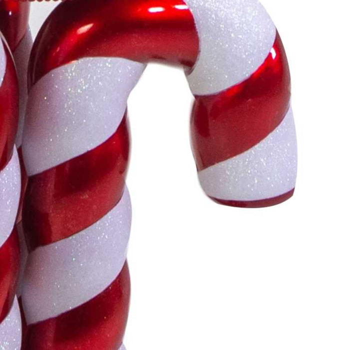 Statua bastoncini di zucchero in plastica bianco e rosso cmh168