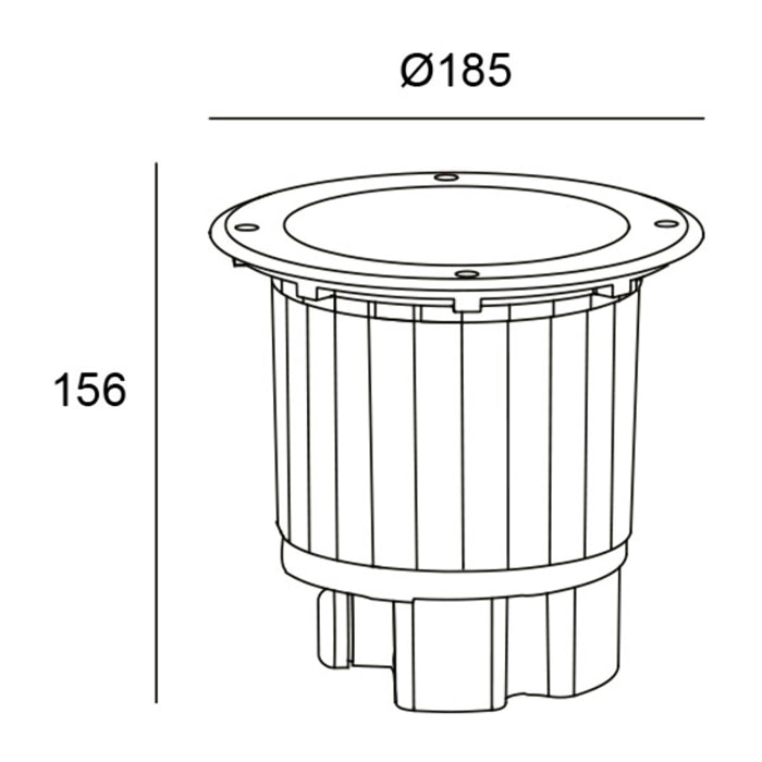 LEDS C4 Empotrable de suelo IP65-IP67 Gea Wall Washer ø185mm LED 18.5 Blanco neutro - 4000K ON-OFF Acero inoxidable AISI 316 711lm