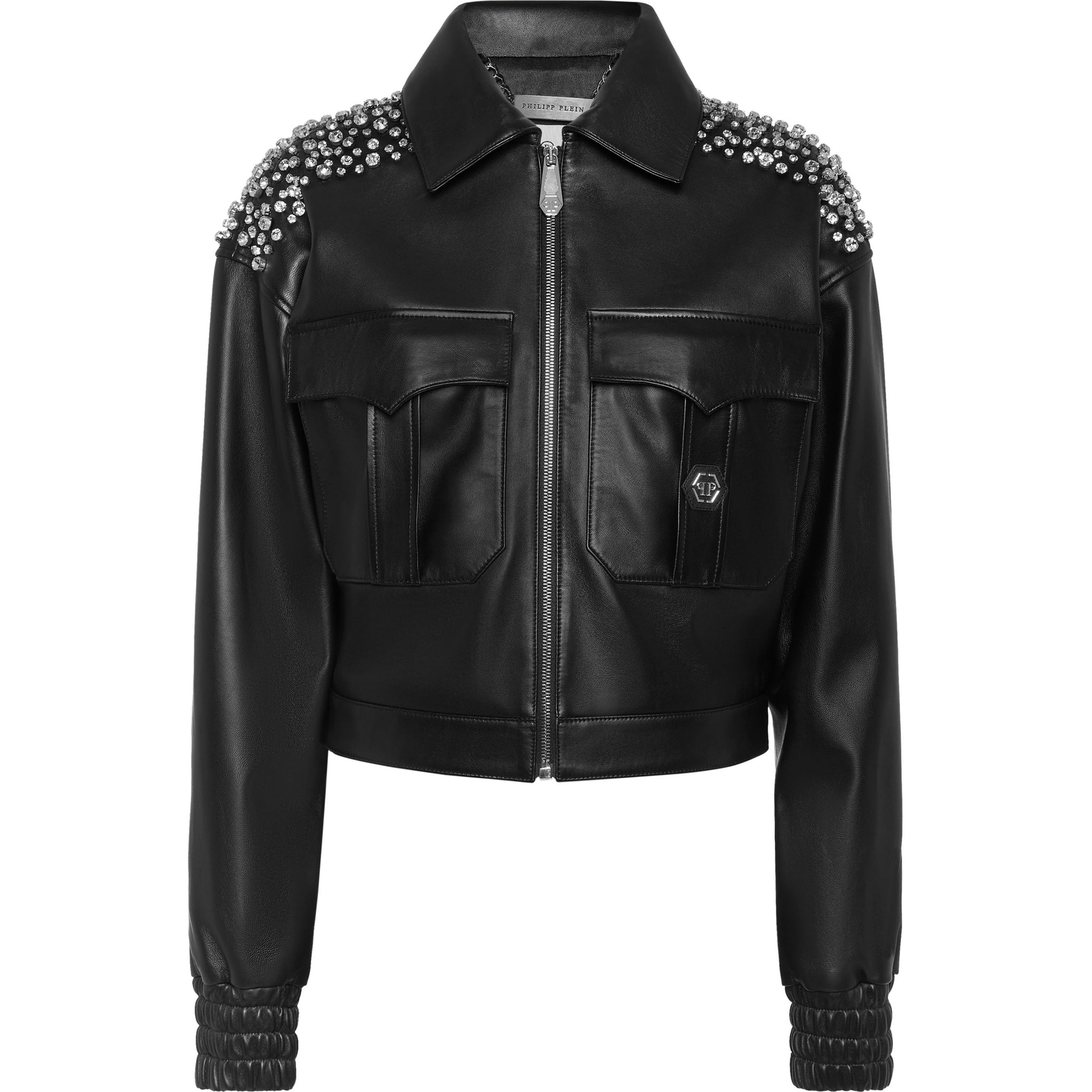 PHILIPP PLEIN Leather Bomber SIGNATURE