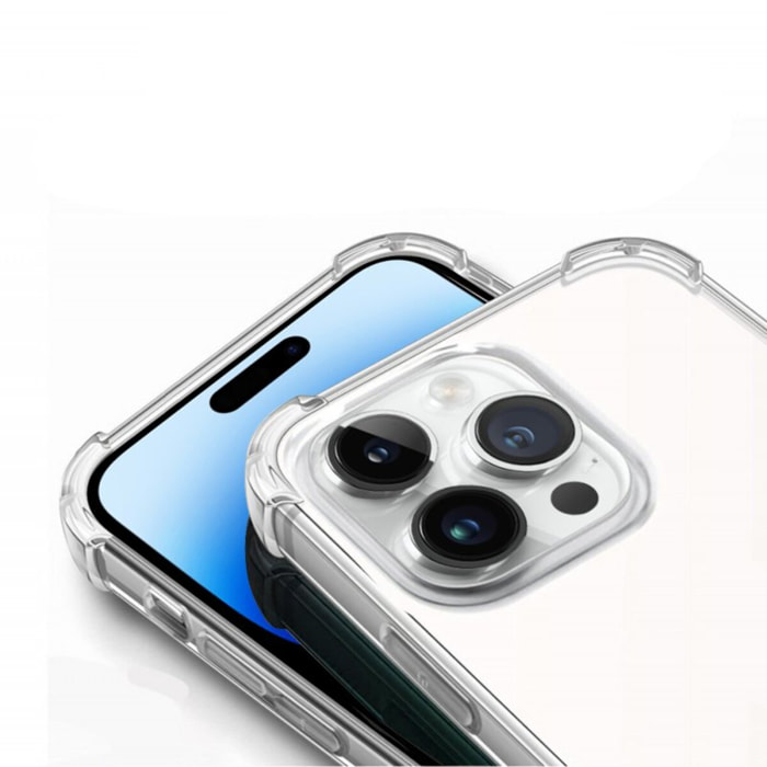 Coque iPhone 14 Pro Anti-Chocs avec Bords Renforcés en silicone Transparente