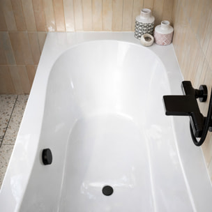 Pack Baignoire 180x80cm et 2 Tabliers recoupables - Blanc Brillant - Marina Round Duo