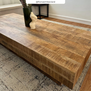 Table basse rectangulaire en bois de manguier - Aréto