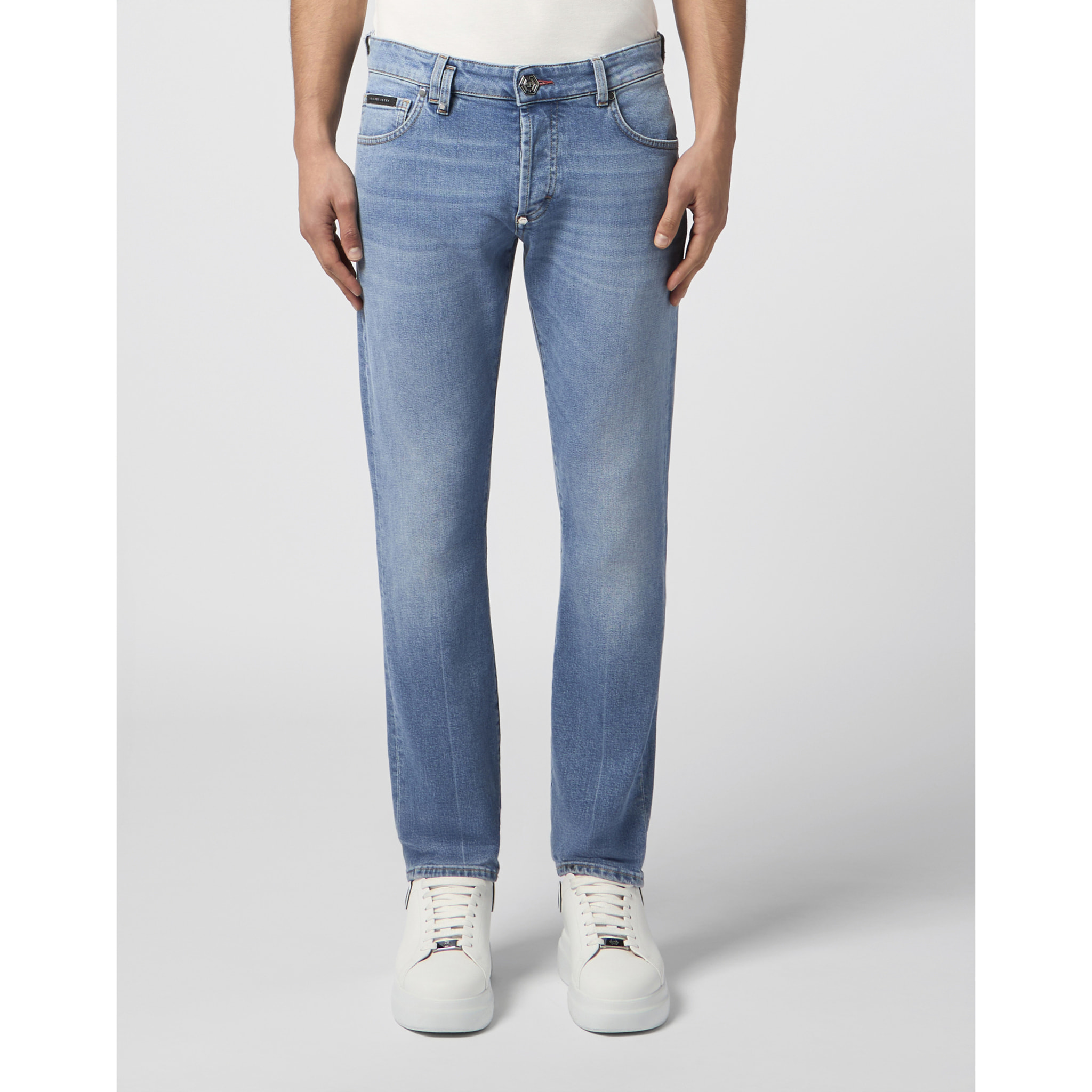 PHILIPP PLEIN Super Straight Cut Jeans Basic Cocco Label