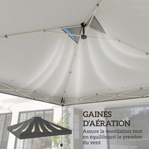 Toile de rechange tonnelle barnum 3x3m polyester imperméable UV50+ anthracite