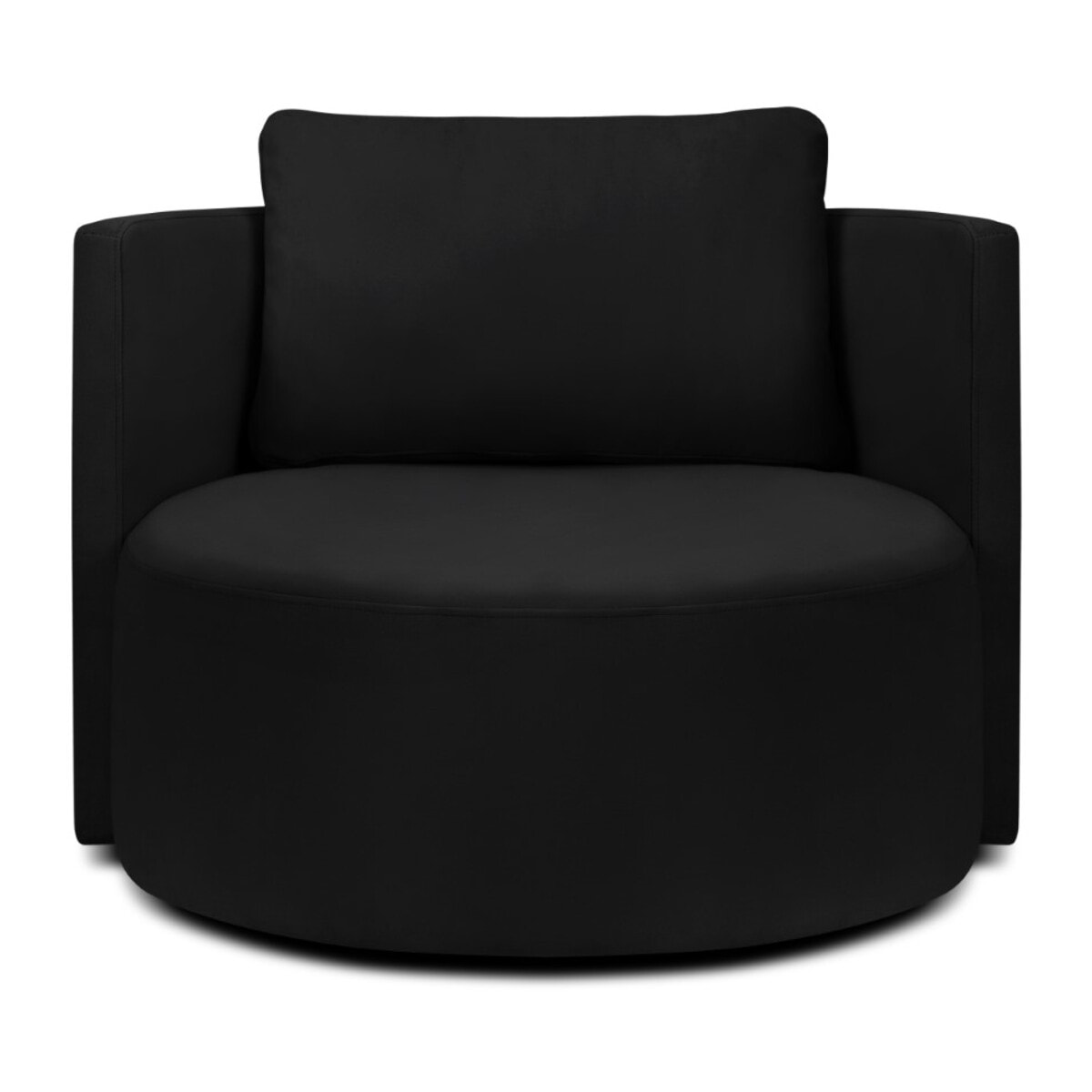 Fauteuil pivotant "Adam" en velours noir