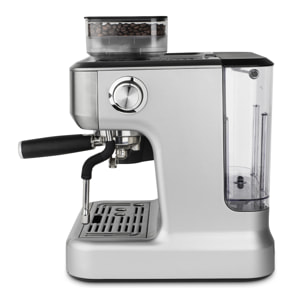 H.Koenig Máquina espresso con triturador EXPRO980, 2,7 L, 250 g, depósito de granos, 15 tamaños de molido, bomba italiana, dosificación personalizable para 1 o 2 tazas, Thermoblock, presión 20 bares