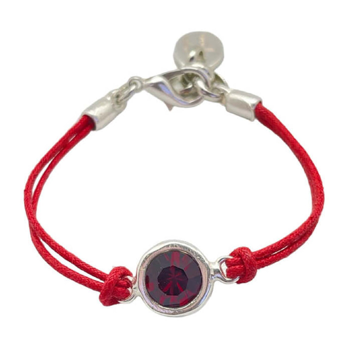 Pulsera Cordón y cristal SW rojo