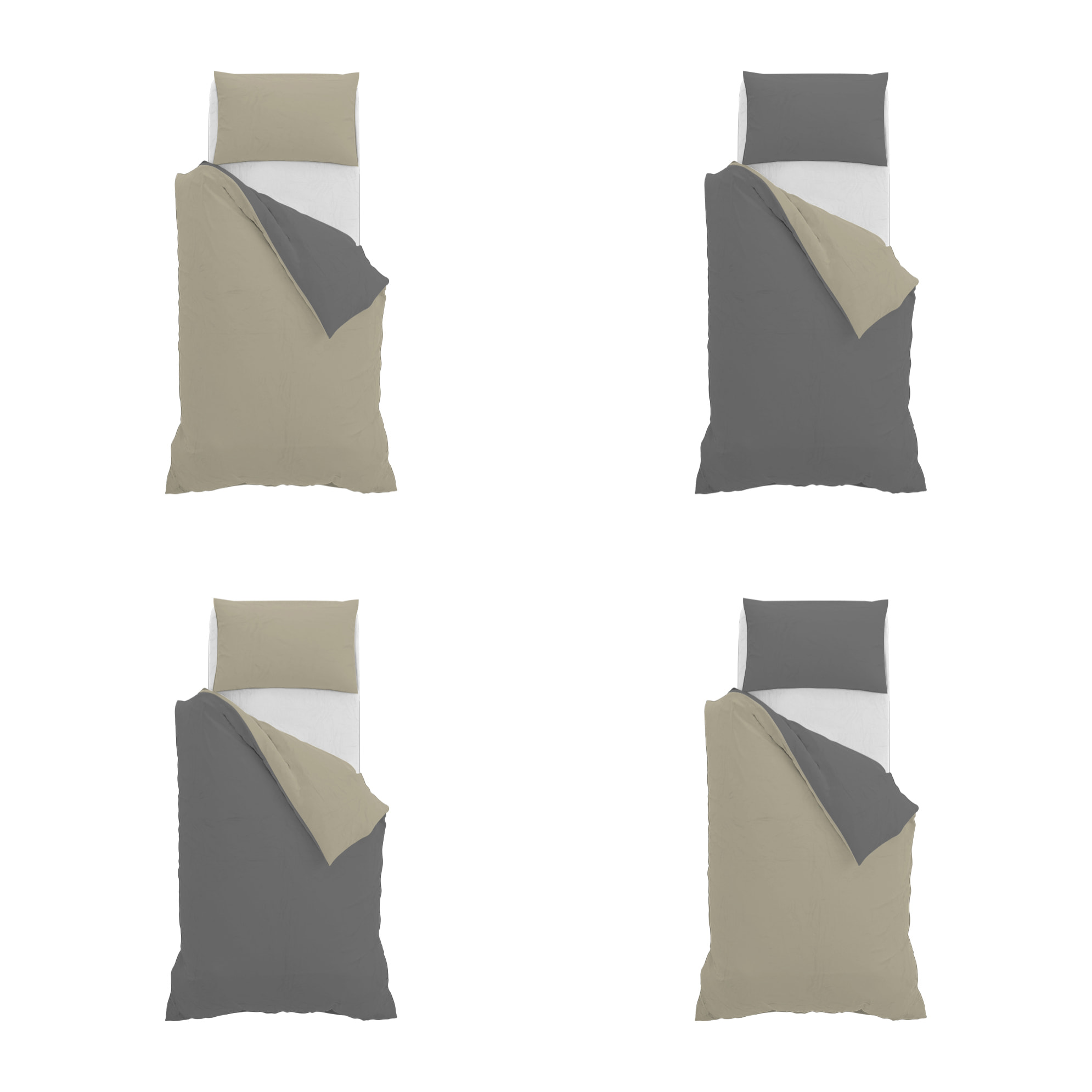 PARURE COPRIPIUMINO NATURAL COLOR SINGOLO - 100% COTONE MADE IN ITALY