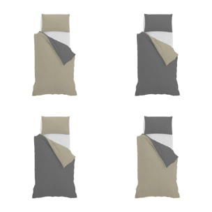 PARURE COPRIPIUMINO NATURAL COLOR SINGOLO - 100% COTONE MADE IN ITALY