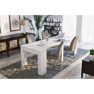 Tavolo da pranzo moderno, Consolle allungabile fino a 10 posti, Misure 90 x 51 x 77 cm (fino a 237 con allunghe), Colore Bianco