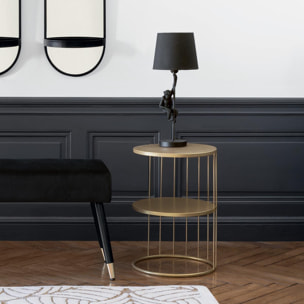 Table d'appoint "Kobu" dorée D36 cm