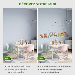 Stickers Muraux décoration adhésifs trains animaux cirque