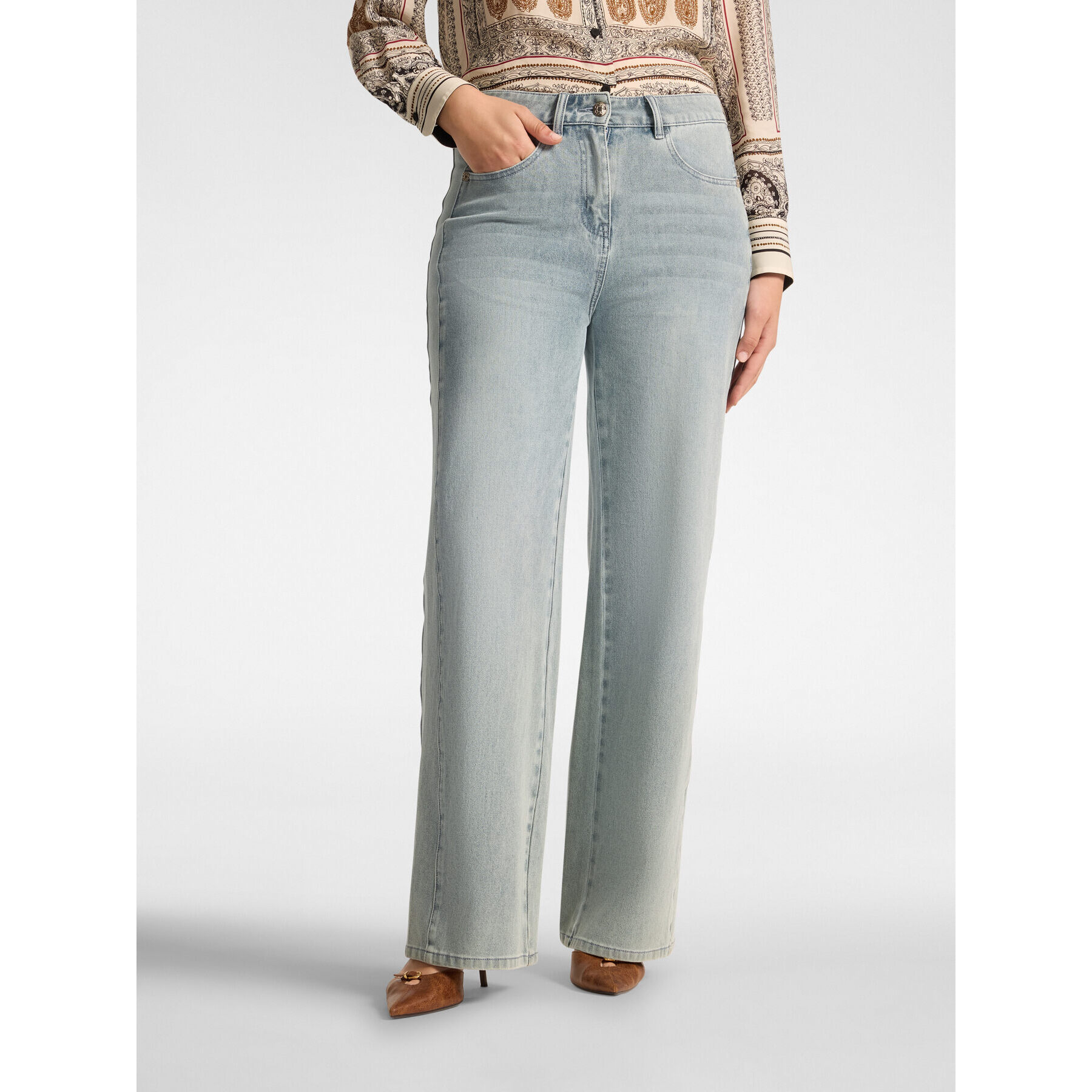 Elena Mirò - Jeans flare lavados - Azul