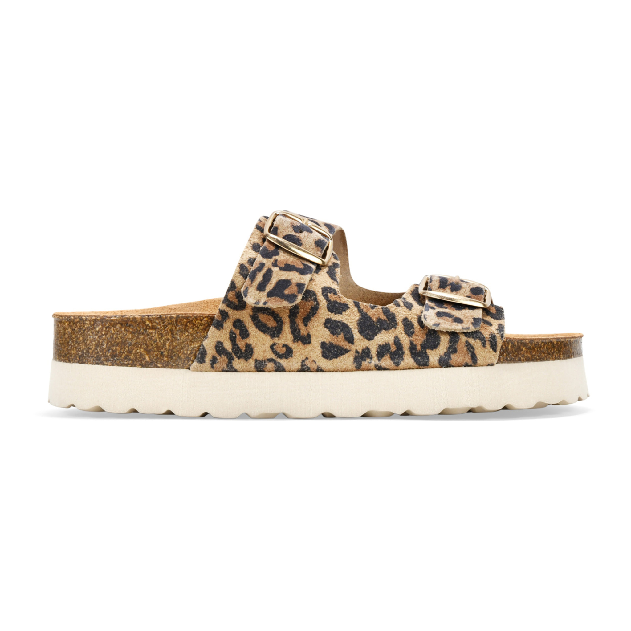 Sandalias de piel leopardo con hebillas