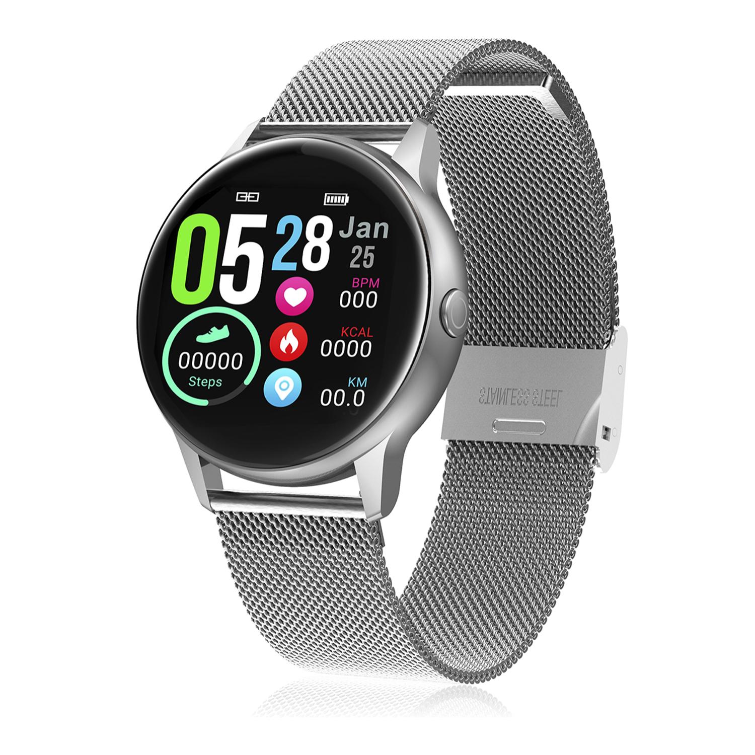 Schermo circolare smartwatch DT88, con cardiofrequenzimetro, altitudine, pressione, radiazioni UV e modalità multisport