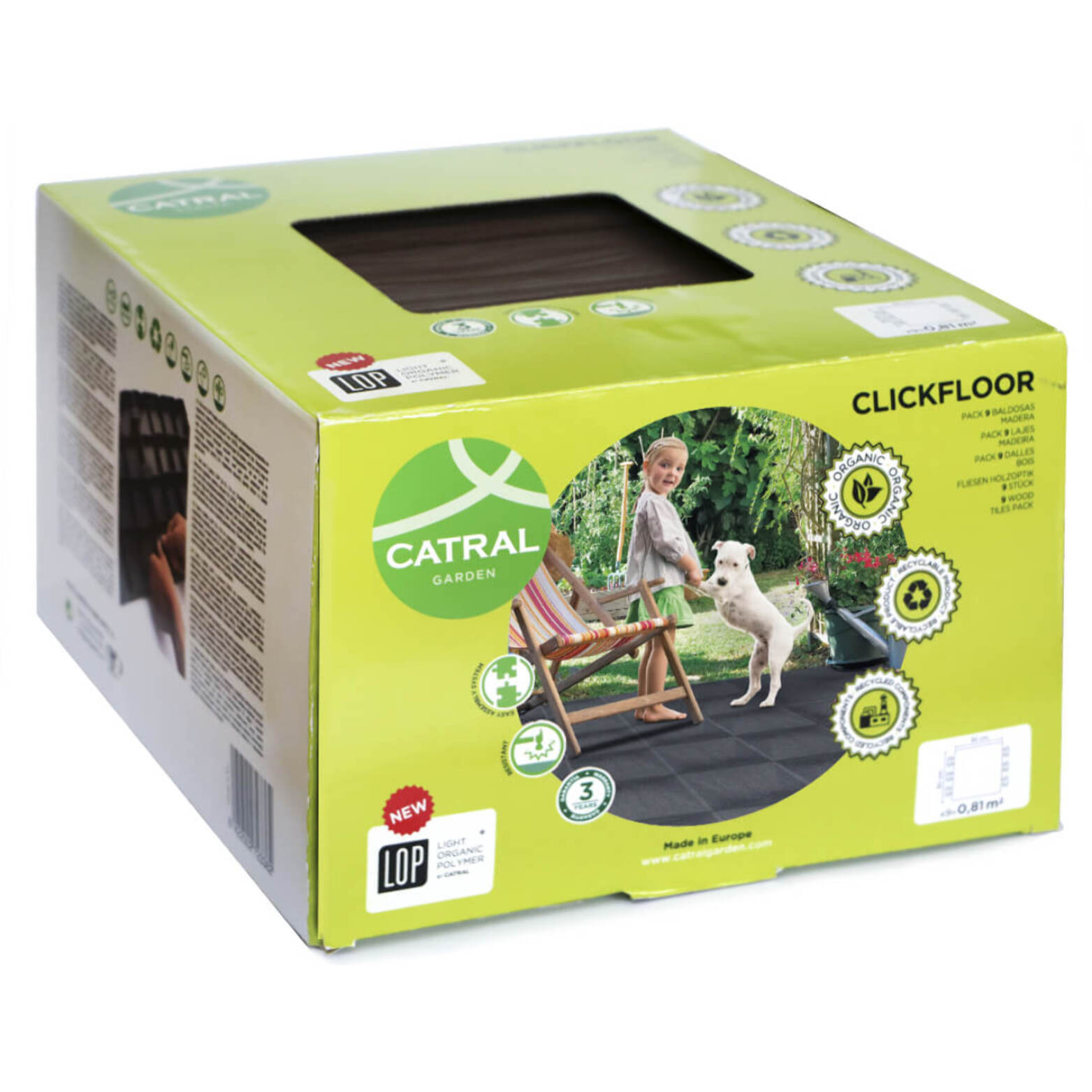 Pack 9 Baldosas Clickfloor Pizarra Lop 30x30cm Antracita
