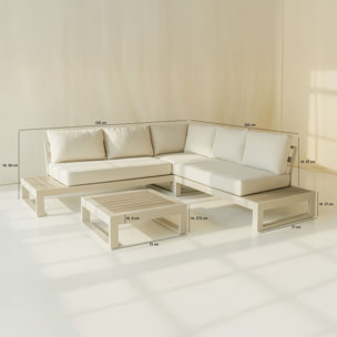 Salon de jardin 6 places en aluminium beige  RIVA BELLA