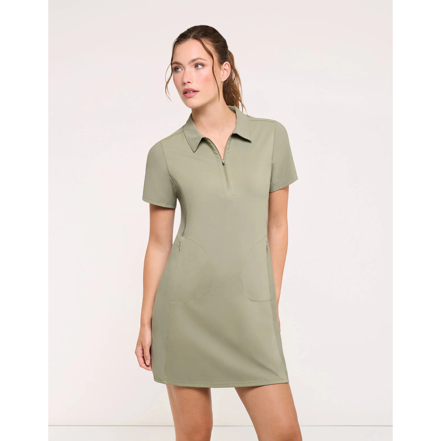 Vestido Corto Caqui - Veka