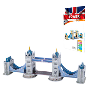 Puzle 3D de cartón del Puente de la Torre situado en Londres. 33 piezas.