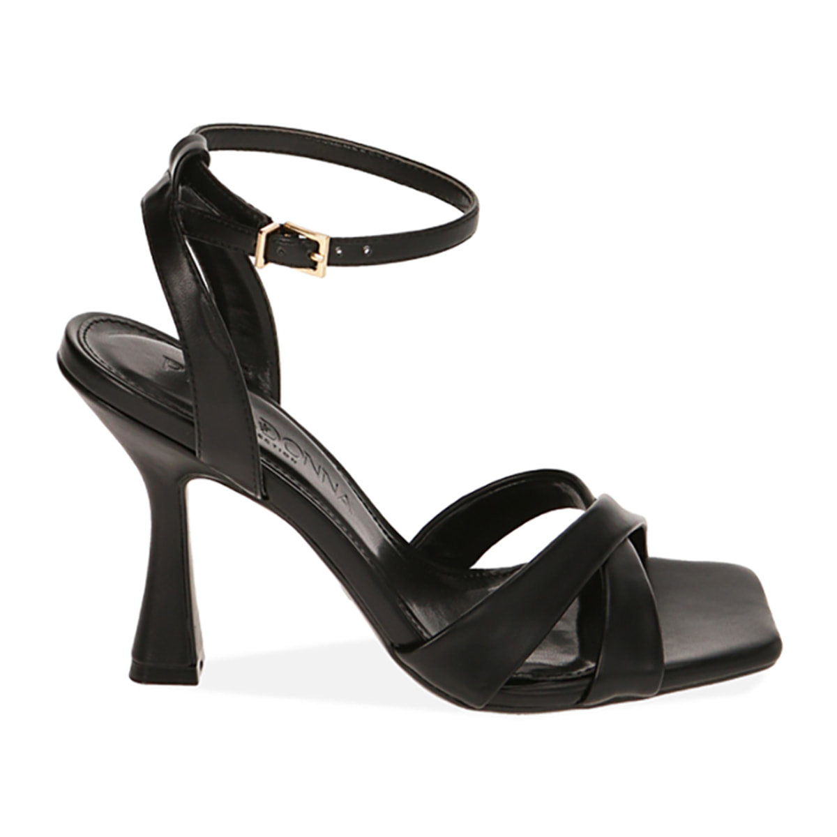 Sandali neri, tacco 9,5 cm