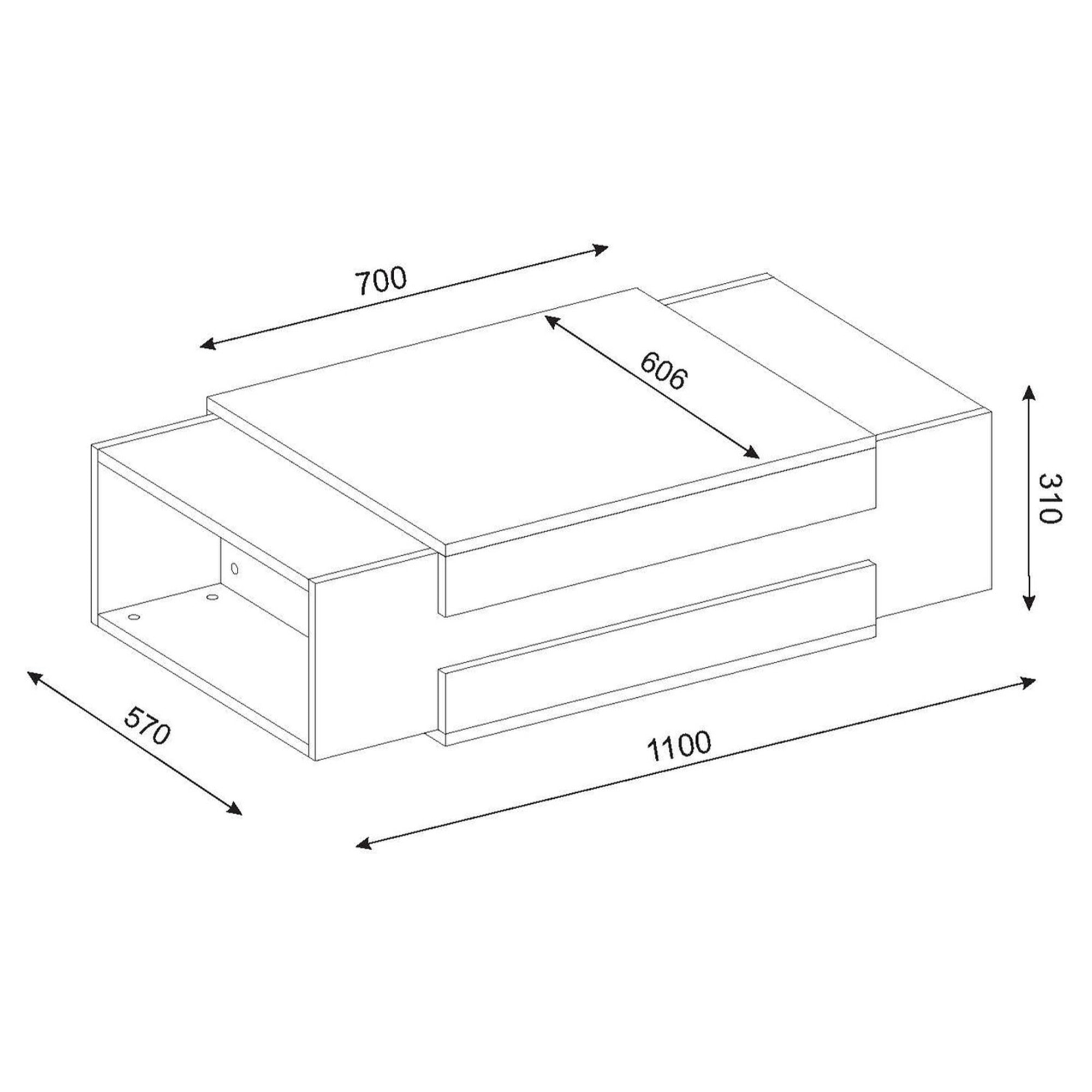 Mesa auxiliar,100% tablero de aglomerado rechapado en melamina, color blanco

nogal