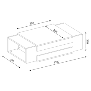 Mesa auxiliar,100% tablero de aglomerado rechapado en melamina, color blanco

nogal