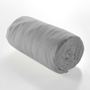 Drap Housse en gaze de coton - Gris