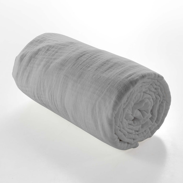 Drap Housse en gaze de coton - Gris